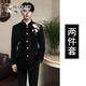 Woodpecker New Chinese Style Peony Butterfly Embroidered Suit Suit Men's Chinese tunic suit Chinese style Tang suit jacket groom wedding black two-piece suit jacket + pants L 141-155Jin Jin equals 0.5 kg