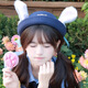 Sombra de sombra de sombra de la mañana Spring Women's Spring New Boinet Cartoon Judy Top Hat Dome Crazy Zootopia Oficial de policía de conejo Hat Judy Versión para adultos (57 cm)