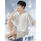 Cat Man Cotton Silk Pajamas Men's 2025 Été Été Nouveau homme à manches courtes pour hommes Glacier Men's Grey Home Clothing Summer Style LT: 3519 Green Clothes Icon Cotton Silk Silk Shorts à manches courtes l [Soft and Friendly, Silky Feel]