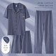 Catman (MiiOW) men's pajamas 2025 new three-piece set pure cotton short-sleeved trousers for summer thin styles, can be worn outside with larger size home clothes LMSJ9274 2XL Recommended 150-175Jin [Jin equals 0.5 kg]