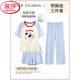 浪莎（LangSha）睡衣女夏季带胸垫短袖长裤新款可爱卡通少女学生大码家居服三件套 Y-833 M
