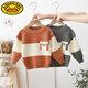 G.DuckKids Beau pull garçon avec un nouveau bébé automne et hiver rond Pullor tricot en tricot plus velours pull épaissi rouge 90