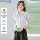 
JEANSWEST shirt for women 2025 summer short-sleeved casual temperament fashionable versatile fashion top for women rose pink M