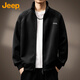JEEP Jeep sweatshirt men's jacket spring and autumn heavy casual cardigan trendy sports clothes men's dark gray XL
