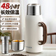 膳魔师（THERMOS）全钢保温壶大容量保温杯男便携水杯子304不锈钢户外运动旅行水壶 【可折叠手柄】1591ml绿+长茶隔+