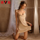 Yalu Pajamas sexy de alta gama para mujeres Pure Desire Pure Silk Primavera y Autumn Start Nightgown Summer Nightgown Feeling New Summer Style 6629 Single Skirt Rose Red XL