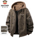 Paul Frank Jacket Men's Workwear Leather Jacket Men's Spring and Autumn Trendy American Fake Two-piece Motorcycle Jacket Men's Brown XL