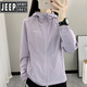 JEEP SPIRIT软壳冲锋衣女单层防水2025新款春秋季薄款透气户外徒步登山服外套 经典蓝(网布内里698款) M