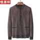 Hengyuanxiang Wool Cardigan Spring et automne à manches longues d'âge moyen et âgés lâches épais tricots Pull de papa veste K-39 Green moyen 165