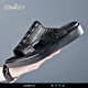 Rowilcs Slippers Slippers de moda para hombres 2025 Summer Outdoor Wear Sports Anti-Slip Anti-Odor y apestoso Feeling Men's Internet Celebrity Suele Black 38