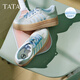 TATA thick sole breathable German training shoes for women casual sports shoes white shoes 2025 summer new style silver/meter/blue 37