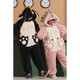 
Luechen couple one-piece pajamas female students in autumn and winter cartoon coral velvet plus velvet thickened home clothes men's loose coral velvet-YPF#3893# [zipper one-piece] M XL 170c women's style [weight 120-130Jin [Jin equals 0.5 kg]]