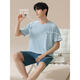 
Victoria's style pajamas for men's pure cotton short sleeves can be worn in summer for casual shorts thin men's cotton home clothing set 16761 L Recommended 110-115Jin [Jin equals 0.5 kg]