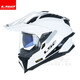 LS2 Carbon Faser Offroad-Zughelm-Motorradhelm-Motorrad-Motorrad Full-Helm Full Helm Vier Jahreszeiten atmungsaktive Doppellinsen MX701 Glasfasermodell-weißer Sommer-Eis-Seidenkopfabdeckung XXL (vorgeschlagen 60-61 cm)