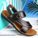 Broken Dock Layer Cowide Massage Bottom Sandalen echte Leder -Sommer -Sommer -Sandalen für Herren -Strandschuhe braun 9928 [obere Schicht Cowhide + Massage unten] 42