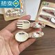 Tongrubi Hairpin Clip Decoration Internet célébrité la plus chaude HELLOKITTY Décoration automne et hiver brun léopard imprime BB Clip Girl Girl Hairpin 12187 Léopard Imprimer sans épingle à cheveux Markless