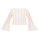Stella McCartney 罗纹针织条纹棉质混纺上衣 P01081716 米色 XXS Y 2