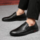 ABAY Spring and Autumn Men's Zapatos de cuero genuino Casta informal de mediana edad y ancianos zapatos de cuero con el dedo del pie suave suave versátil 12188 marrón 38