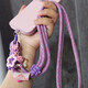 Mobile phone chain lanyard, hanging neck crossbody with clip, can be carried on the back, girls' high-end bag, anti-lost, fashionable Apple Huawei, national style colorful purple star pendant + clip