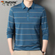 
Woodpecker striped long-sleeved T-shirt for men in spring and autumn new casual middle-aged and elderly daddy lapel pocket base middle-aged top SY-CX-6627 green thin XL 175/135-155Jin[Jin equals 0.5 kg]