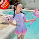 G.duck Little Yellow Duck Children's New 2025 Summer Girls Quick-Drying Sunscreen Internet Celebrity One-piece Swimsuit Seaside Baby Girl Thin Purple 90