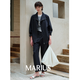 
MARIUS' Dry Silk Jacket' Mulberry Silk Low-key Luxury Old Money Texture Wrinkled Jacket Grandma Pants Gray [Coat] XS (Delivered at the latest 25 days)