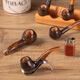 SAVINELLI imported handmade heather pipe traditional 673 collection, large solid wood curved pipe men's gift [Tundra 673 type with double waistline]