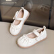 Ciyu girls soft-soled pearl leather shoes Korean fashion princess shoes 2025 autumn new girls versatile solid color shoes 285 white 30 inner length 18.3cm