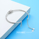 He Ye Explosive Stretch Small Waist Solid Bracelet Pt950 Platinum Platinum Bracelet Women's Oval Opening Adjustable Pt950 Platinum Solid Stretch Small Waist Bracelet 8.68g (can be worn with net hand circumference of 14cm to 15.5cm