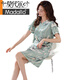 Модальный бренд летний шелк Salk Satin Satin Nightgown Plus Plus Распространенная мать среднего возраста Паджама Лед и снежный шелк тонкая домашняя одежда 9923 м.