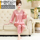 Modal Ice Silk Pyjamas Frauen Sommer Dünne geschnittene Ärmelhosen plus Größe mittlerer Mutter Seiden Home Kleidung Set Qyn-Bean Paste 683 L (geeignet für 100-120 Jin [Jin gleich 0,5 kg])