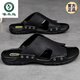 
Woodpecker sandals men's summer new style 47 outer wear 48 plus fat plus size 48 sandals 50 oversized 51 genuine leather soft 52 slippers 1105 black 37
