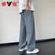 Yalu Bingsi Pants for men's summer quick-drying thin loose straight-leg casual pants for boys' new cool-sports wide-leg trousers 6636 Military Green L about 110-130Jin [Jin equals 0.5 kg]