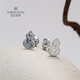 Diamond Family PT950 platinum earrings, gourd platinum earrings, platinum earrings, sparkling, perfect as an anniversary gift for your girlfriend, single piece, about 0.81g