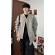 NYINGpu leather jacket men's 25 autumn new American trendy brand short casual work jacket loose versatile tie-dye top gray XL (125-150Jin Jin equals 0.5kg)