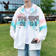 花花公子（PLAYBOY）冰丝防晒衣男夏季薄款透气渐变时尚防晒服青少年潮流休闲夏天外套 6626绿色 M (约90~100斤可穿)