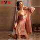 Yalu Pajamas sexy de alta gama para mujeres Pure Desire Pure Silk Primavera y Autumn Start Nightgown Summer Nightgown Feeling New Summer Style 6629 Single Skirt Rose Red XL