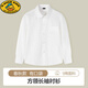 G.duck children's white shirt boys and girls long-sleeved cotton white shirt spring and autumn primary and secondary school uniforms performance uniforms black long sleeves 160 cm