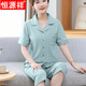 Hengyuanxiang Mutter Strickjama für Frauen im Sommer im Sommer reines Baumwoll kurzärmelige Hosen großer dünner Stil mittleren Alters und älteren Müttern Home Clothing Set 9898# L [Vorgeschlagen 100-120jin [Jin gleich 0,5 kg]]
