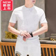 
PLAYYOUNG International Brand Men's Knitted Ice-Heat Short-Sleeved T-Shirt Men's New Light Luxury Ice Silk Fashion Half-Sleeve T-Shirt Casual 9902 Green M [90-115Jin[Jin equals 0.5 kg]]