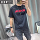 JEEP SPIRIT短袖t恤男2025夏季新款字母印花男士休闲上衣青年男装衣服潮 白色1416  S 80-95斤