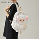 
CinvaiKrose official small c/k high-quality plush lamb backpack for women 2025 new lightweight student backpack birthday gift Rainbow white-CK schoolbag sends girls' girlfriend to heart