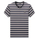 Sept Wolves Youth New Men's Variety T-shirt 2025 Été Micro-étirement Business Business Stripe Sleeve V-Neck Trend Blue Bo-801-6197 Abricot M 105