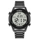 Shinuoke Stahlgürtel Sport Elektronische Uhr wasserdichte Multifunktion mit großer Leuchtschriften Mode -Modedesign zweiter Wecker 9858 Schwarz