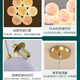 Nordic Simple Wohnzimmer Internet Prominente Beleuchtung cremiger Schlafzimmer Restaurant Planet Kronleuchter Zhongshan Home Dekoration Mondlampe 9734-Golden 7-köpfige dreifarbige Lichtweißkugel