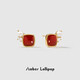 Amber Lollipop jewelry earrings women's earrings light luxury gem red agate earrings anniversary birthday gift for girlfriend and wife
