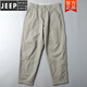 JEEP SPIRIT休闲裤男夏季纯棉阔腿裤宽松直筒日系哈伦裤男休闲长裤百搭工装裤 6626军绿 28