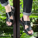 Broken Dock Layer Cowide Massage Bottom Sandalen echte Leder -Sommer -Sommer -Sandalen für Herren -Strandschuhe braun 9928 [obere Schicht Cowhide + Massage unten] 42