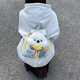 AIOSC backpack Korean soft cute cartoon otter plush doll girl commuting backpack student class small school bag pu shell puppy shoulders