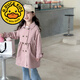 G.DUCKKIDS girls' windbreaker jacket autumn 2025 new fashionable and fashionable British mid-length children's little girl autumn coat khaki-double-breasted windbreaker 90 cm recommended height 80-90cm2-3 years old